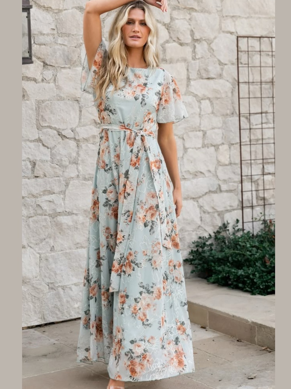 NWOT Baltic Born Naomi Floral Short Sleeve Maxi Dress SIZE L